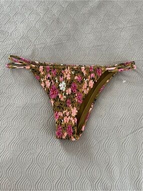 Tori Praver bikini bottoms only in pink and olive combo size large